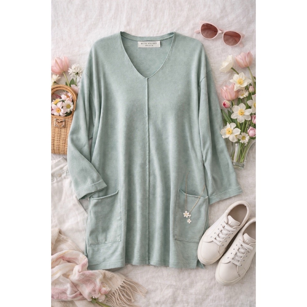 Bryn Walker Sunday Shirt Lagenlook Tunic Soft Girl Aesthetic Cozy Chic Top S USA